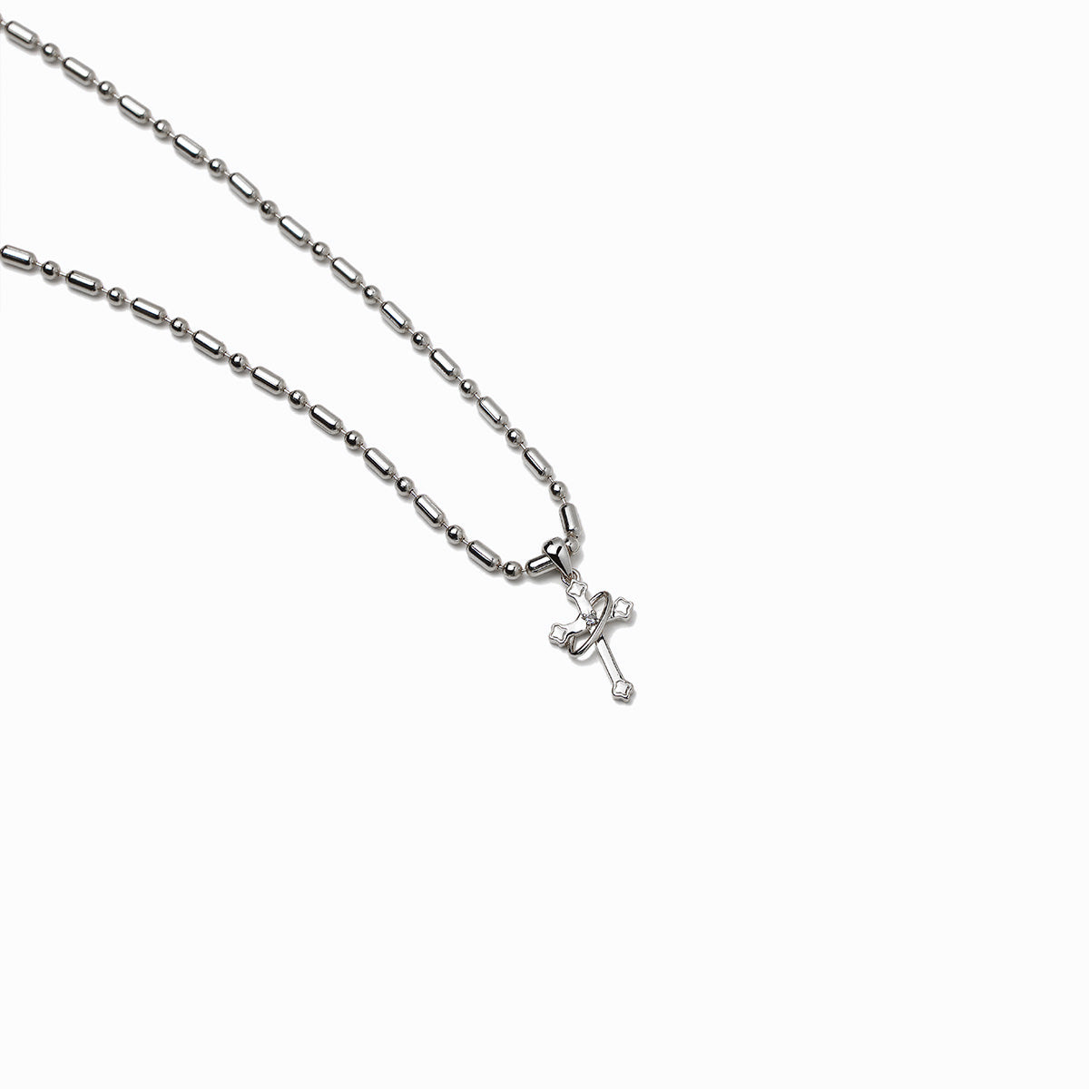 《Necklace》Cross Orbit｜Silver　（Casual）