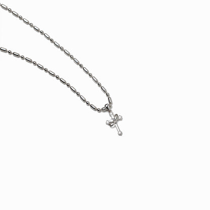 《Necklace》Cross Orbit｜Silver　（Casual）