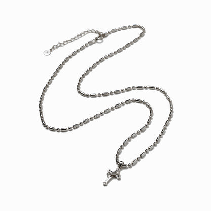 《Necklace》Cross Orbit｜Silver　（Casual）