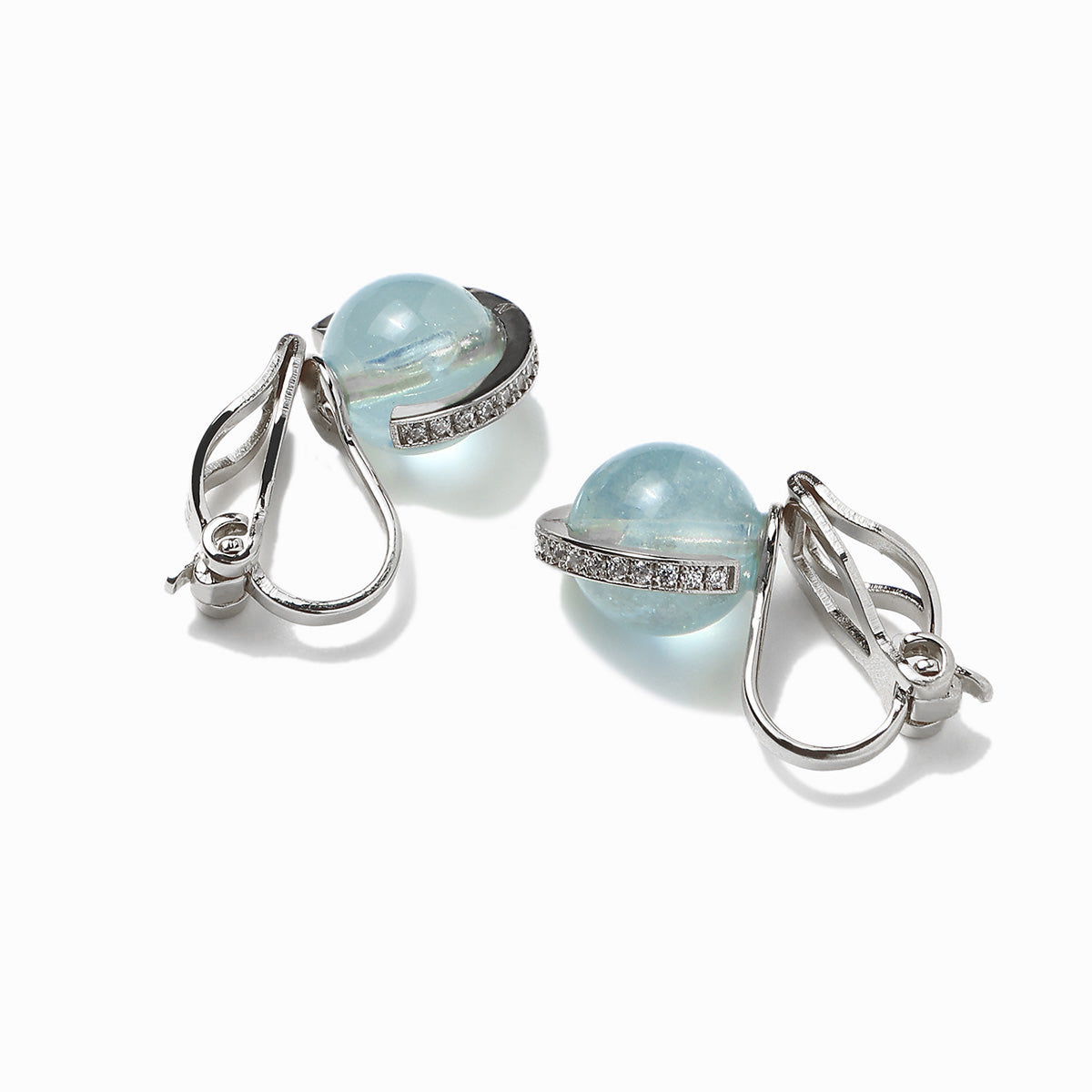 《Clip-on earrings》Blue Planet ｜Silver　（Casual）