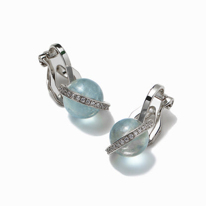 《Clip-on earrings》Blue Planet ｜Silver　（Casual）