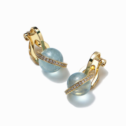 《Clip-on earrings》Blue Planet ｜Gold　（Casual）