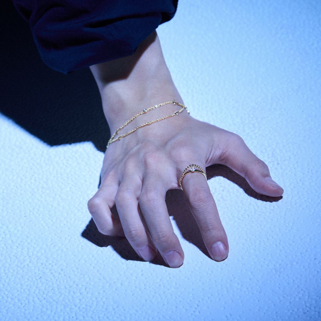 《Ring》Blue Orbit｜Gold　（Luxe）