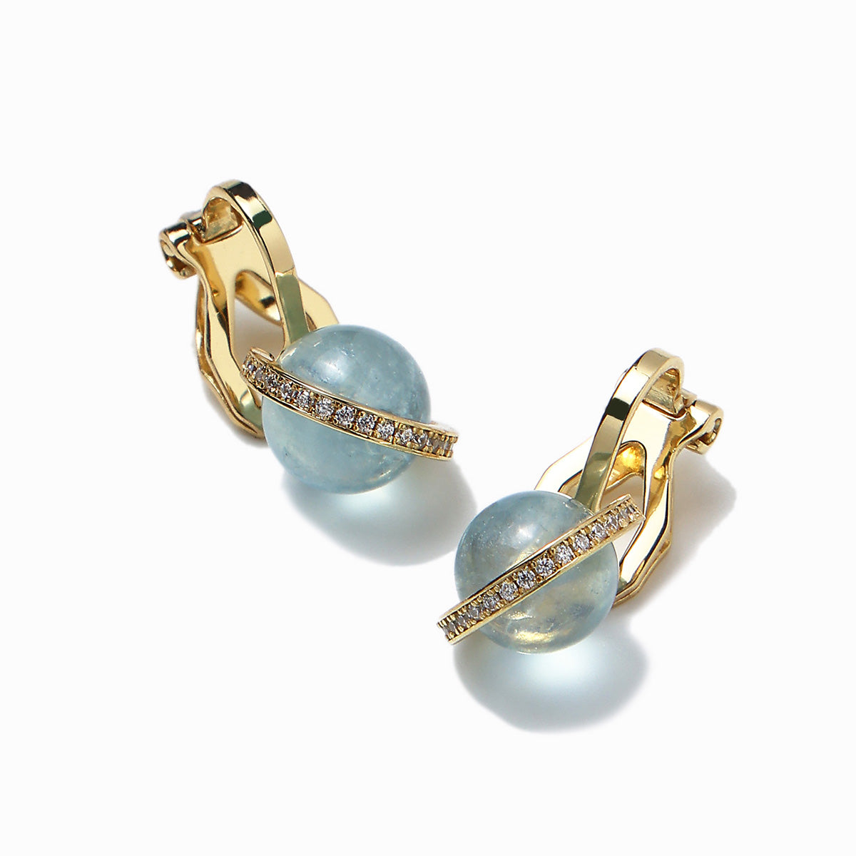 《Clip-on earrings》Blue Planet ｜Gold　（Luxe）