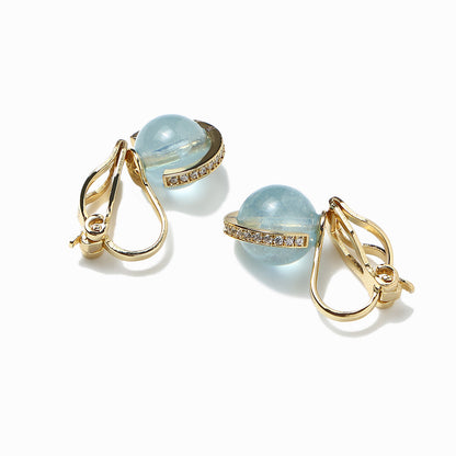 《Clip-on earrings》Blue Planet ｜Gold　（Luxe）
