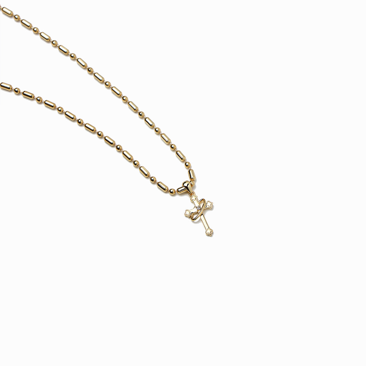 《Necklace》Cross Orbit｜Gold　（Luxe）