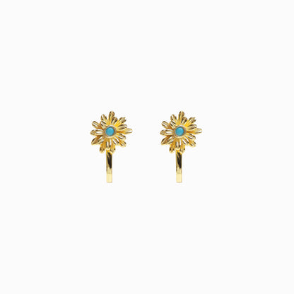 《Clip-on earrings》Blue Bloom  ｜Gold　（Casual）