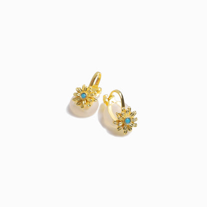 《Clip-on earrings》Blue Bloom  ｜Gold　（Casual）