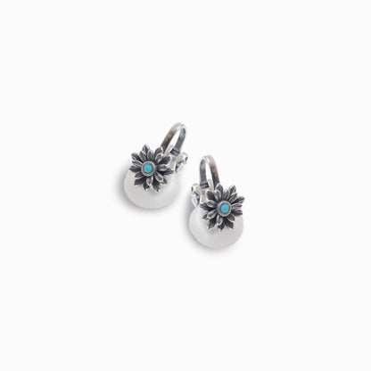 《Clip-on earrings》Blue Bloom  ｜Silver　（Casual）