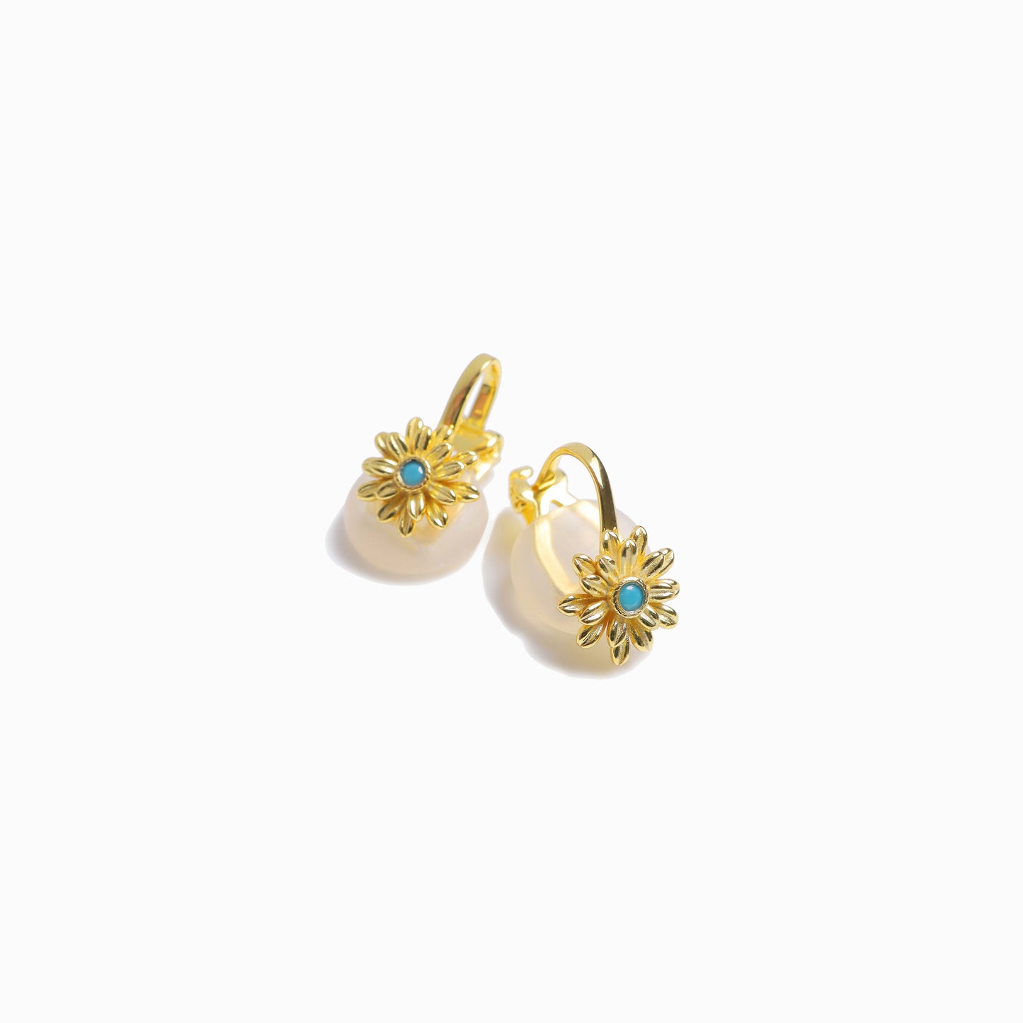 《Clip-on earrings》Blue Bloom  ｜Gold　（Luxe)