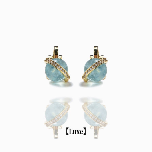 《Clip-on earrings》Blue Planet ｜Gold　（Luxe）