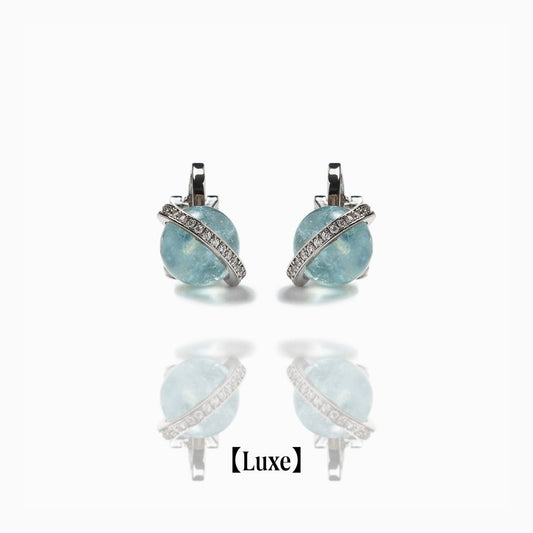 《Clip-on earrings》Blue Planet ｜Silver　（Luxe）