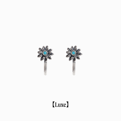 《Clip-on earrings》Blue Bloom  ｜Silver　（Luxe)