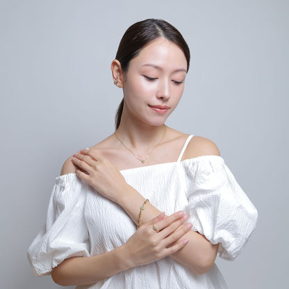 《Necklace》Blue Petal Bloom｜Glod （Luxe)