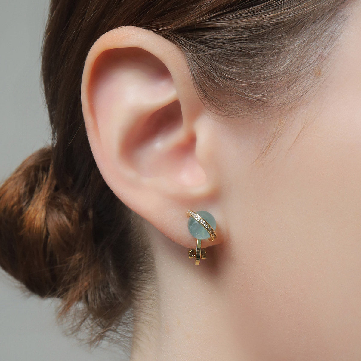 《Clip-on earrings》Blue Planet ｜Gold　（Luxe）