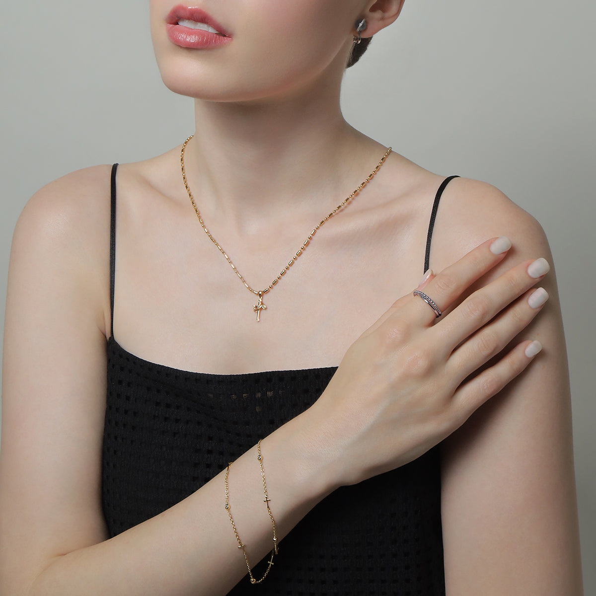 《Wish To Flower》Necklace＆Ear Items Set ｜Silver（Luxe）
