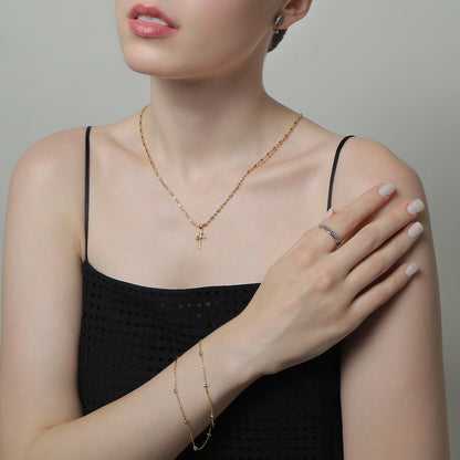 《Necklace》Cross Orbit｜Gold　（Luxe）