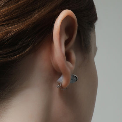 《Clip-on earrings》Blue Planet ｜Silver　（Luxe）