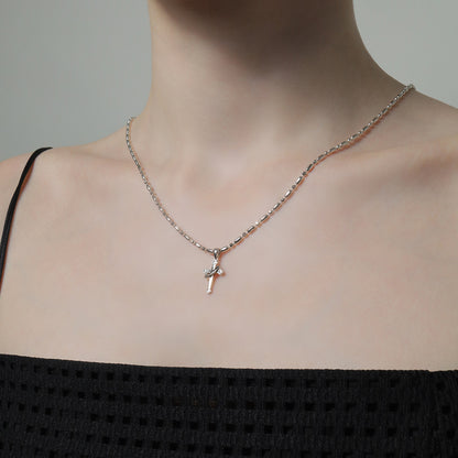 《Necklace》Cross Orbit｜Silver（Luxe）