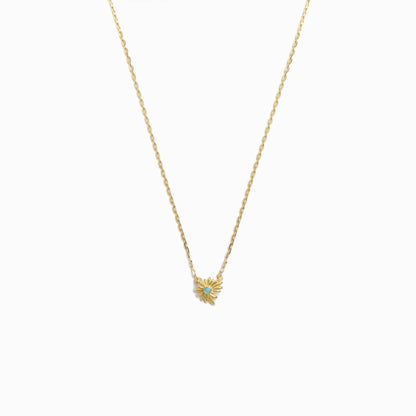 《Necklace》Blue Petal Bloom｜Glod （Luxe)