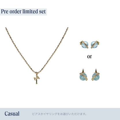 《Wish To Flower》Necklace＆Ear Items Set ｜Silver（Luxe）
