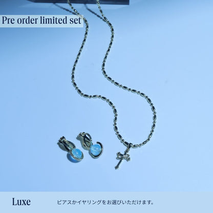 《Wish To Flower》Necklace＆Ear Items Set ｜Silver（Luxe）