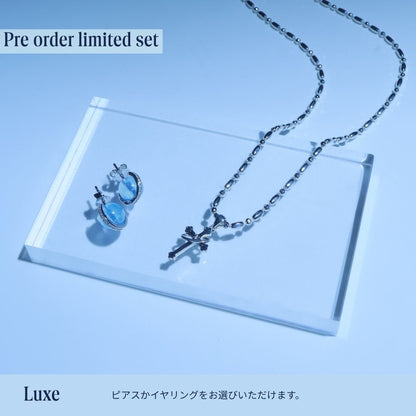 《Wish To Flower》Necklace＆Ear Items Set ｜Silver（Luxe）