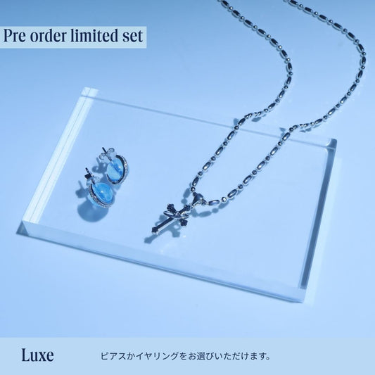 《Wish To Flower》Necklace＆Ear Items Set｜Silver(Luxe)