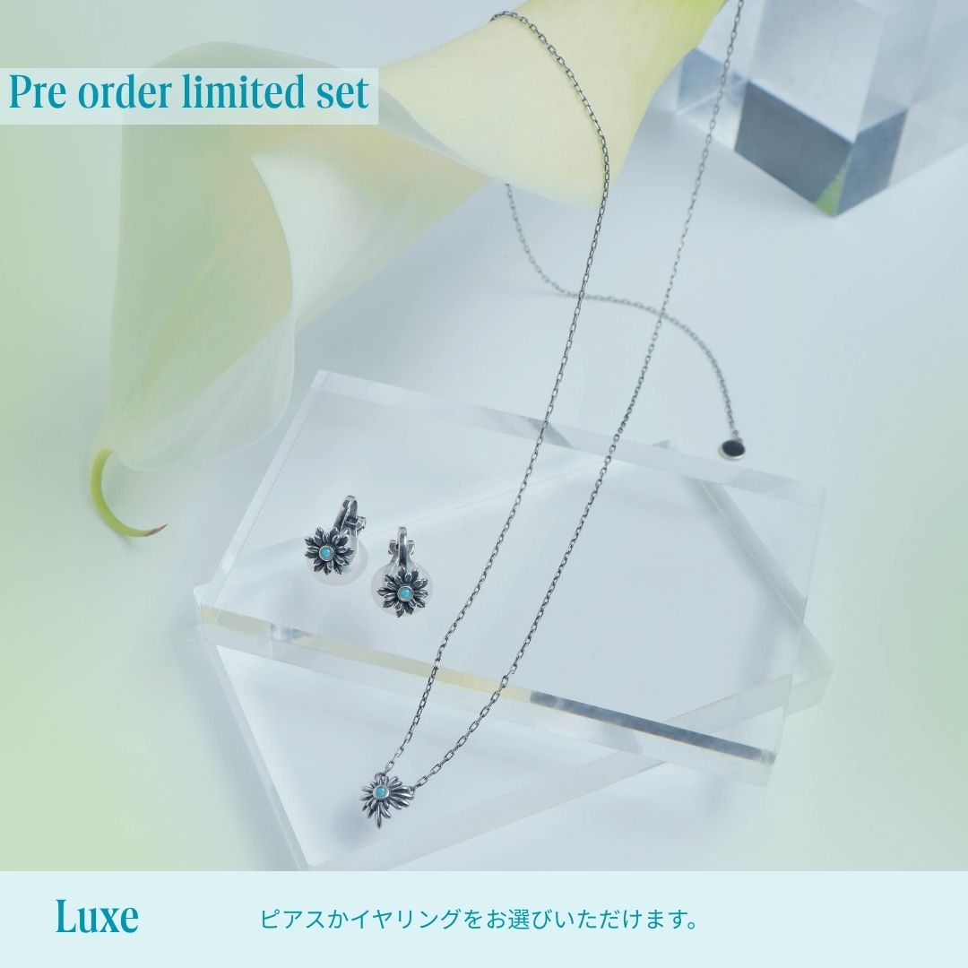 《Wish To Flower》Necklace＆Ear Items Set ｜Silver（Luxe）