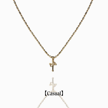《Necklace》Cross Orbit｜Gold　（Casual）