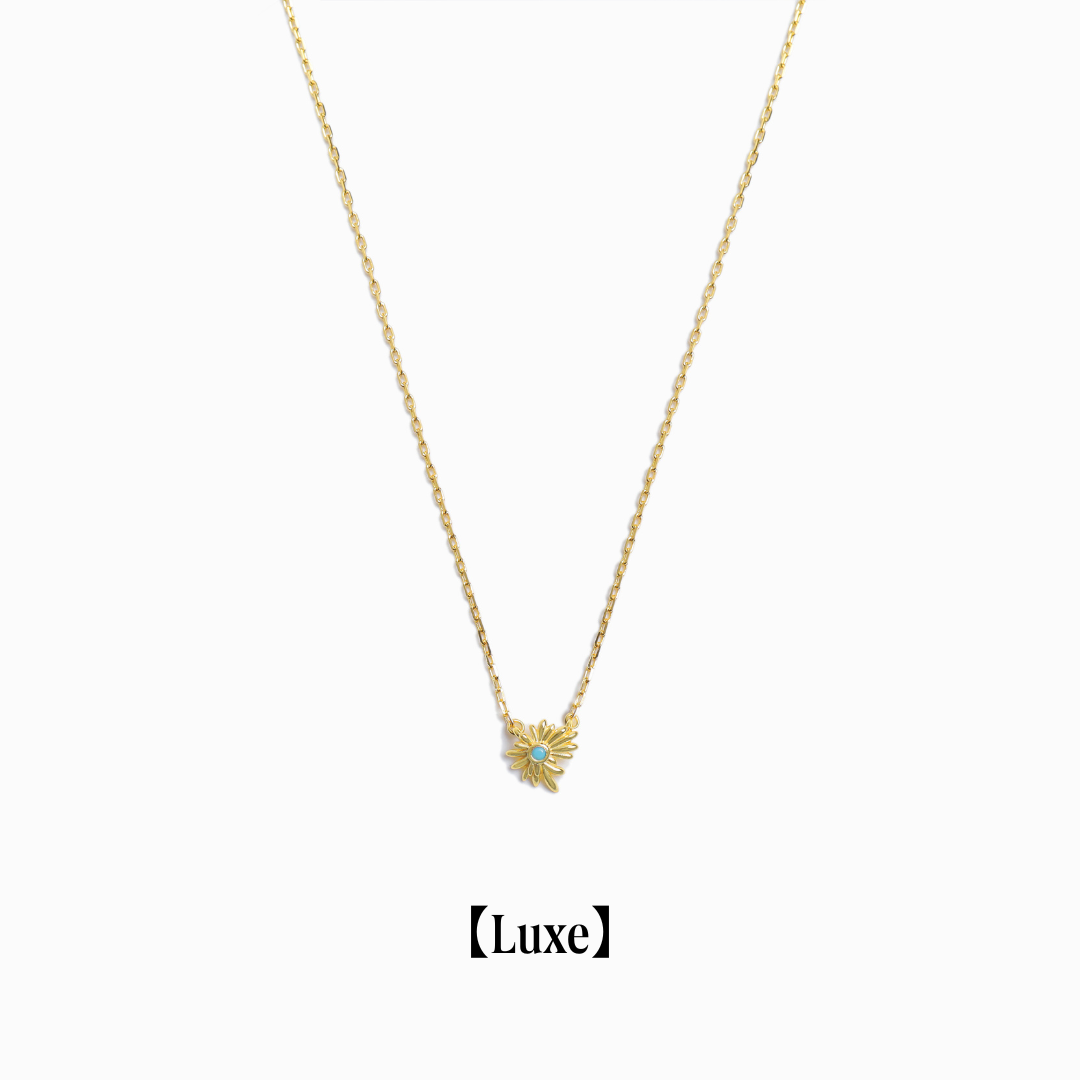 《Necklace》Blue Petal Bloom｜Glod （Luxe)