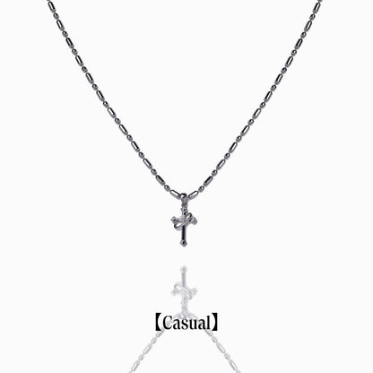 《Necklace》Cross Orbit｜Silver　（Casual）
