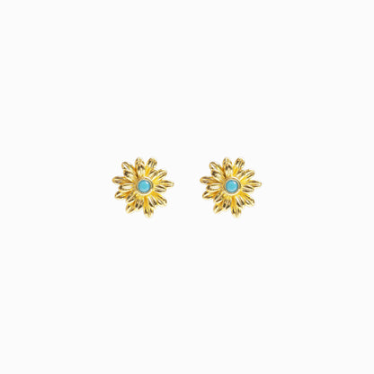 《Pierced earrings》Blue Bloom ｜Gold　（Casual）