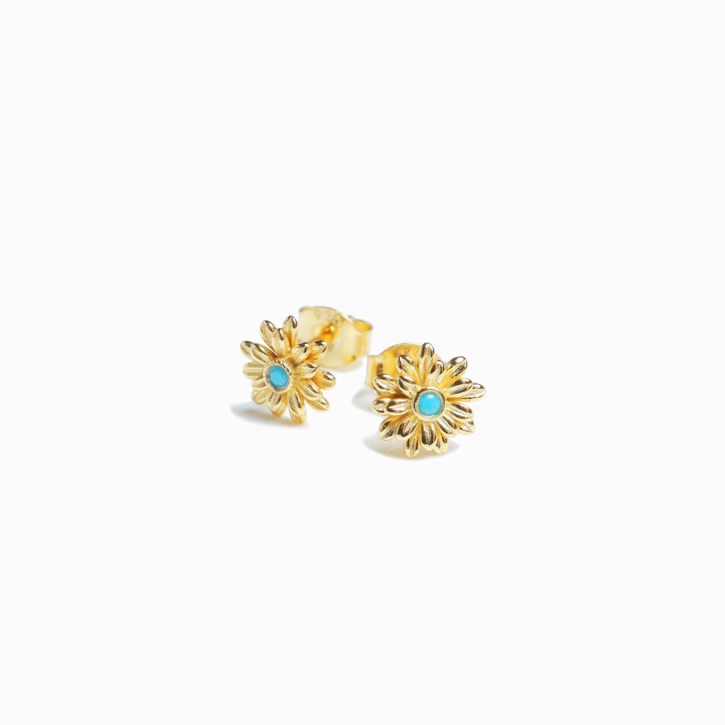 《Pierced earrings》Blue Bloom ｜Gold　（Luxe)