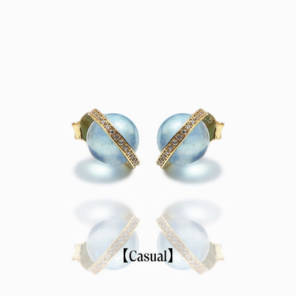 《Pierced earrings》Blue Planet ｜Gold　（Casual）