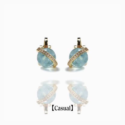 《Clip-on earrings》Blue Planet ｜Gold　（Casual）