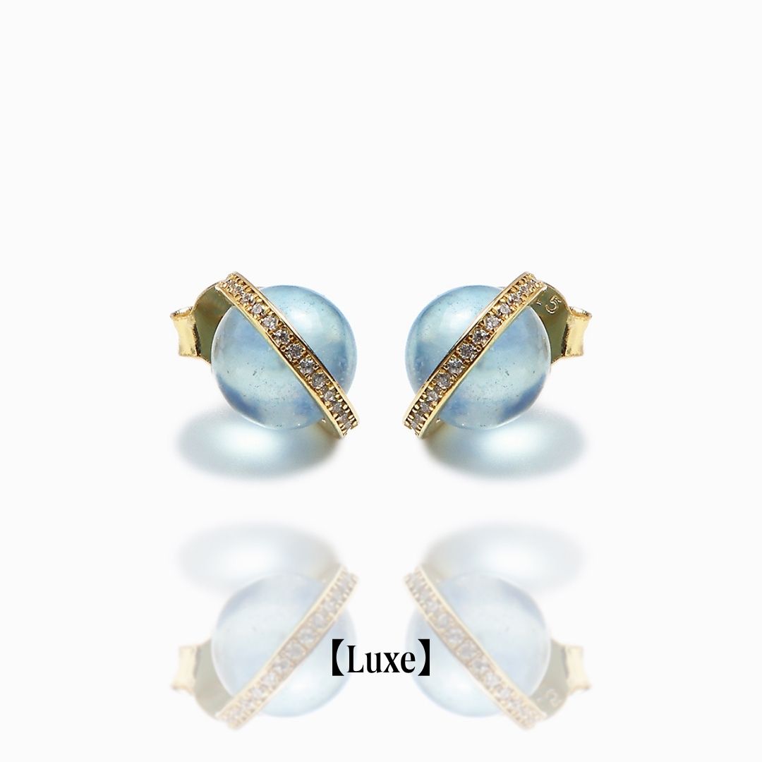 《Pierced earrings》Blue Planet ｜Gold　（Luxe）