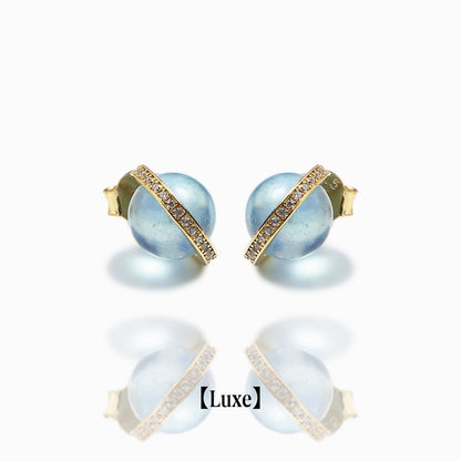 《Pierced earrings》Blue Planet ｜Gold　（Luxe）