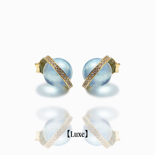 《Pierced earrings》Blue Planet ｜Gold　（Luxe）