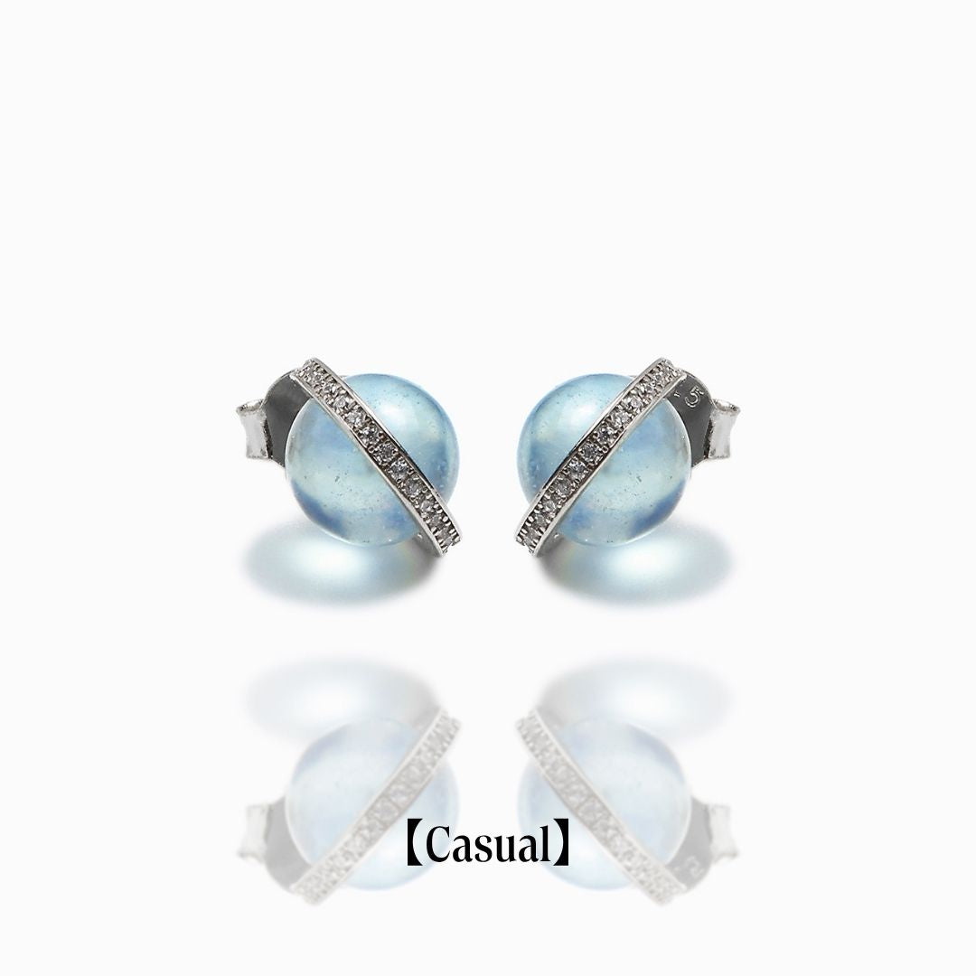 《Pierced earrings》Blue Planet ｜Silver　（Casual）