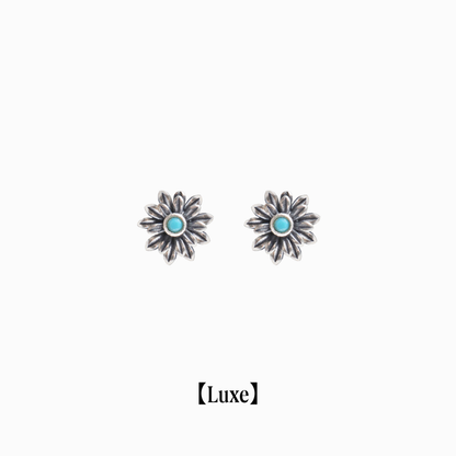 《Pierced earrings》Blue Bloom ｜Silver　（Luxe)